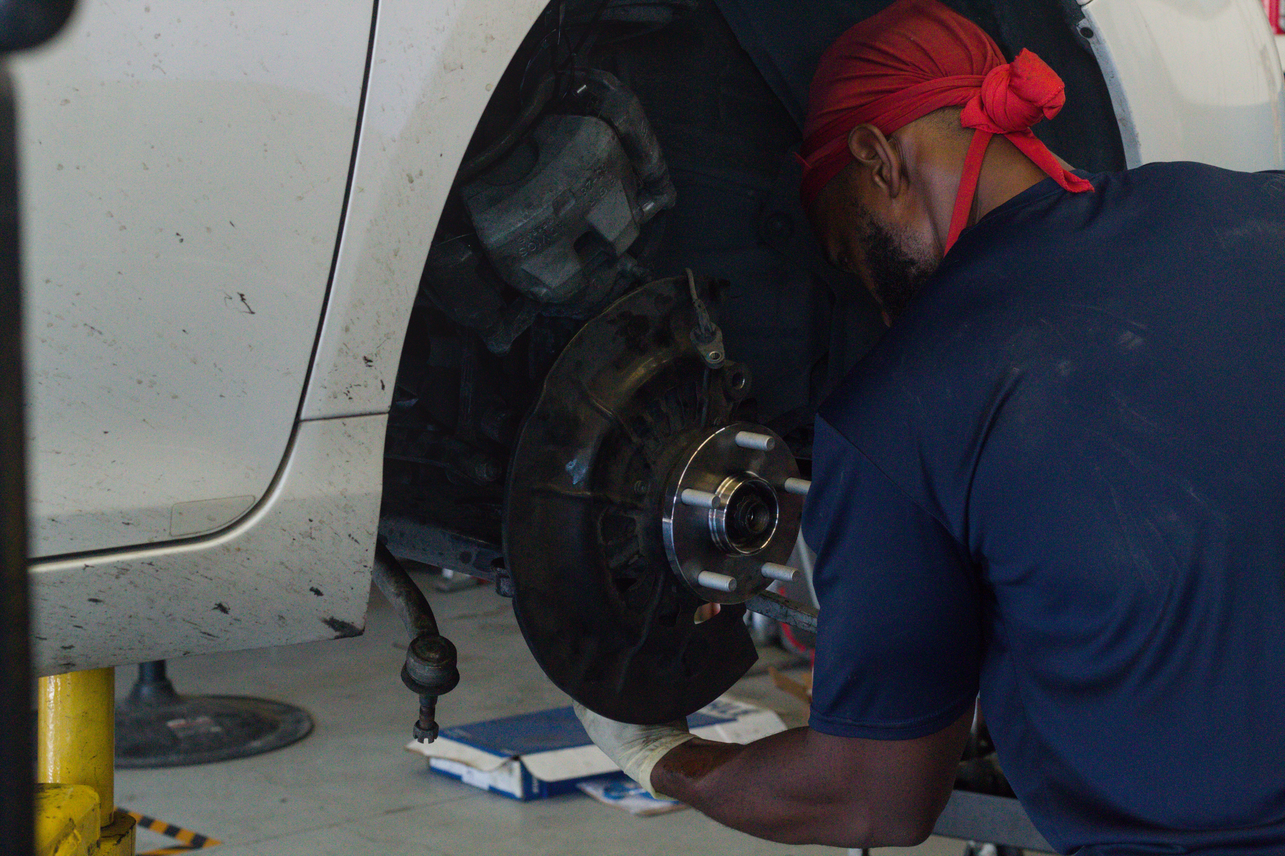 Mechanic Leroy torquing down a new hub assembly on a Camry